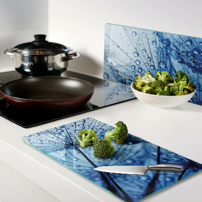 Tábua para corte Flores com gotas de água