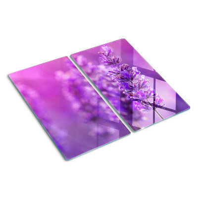 Tábua para corte Flores de lavanda em um fundo roxo