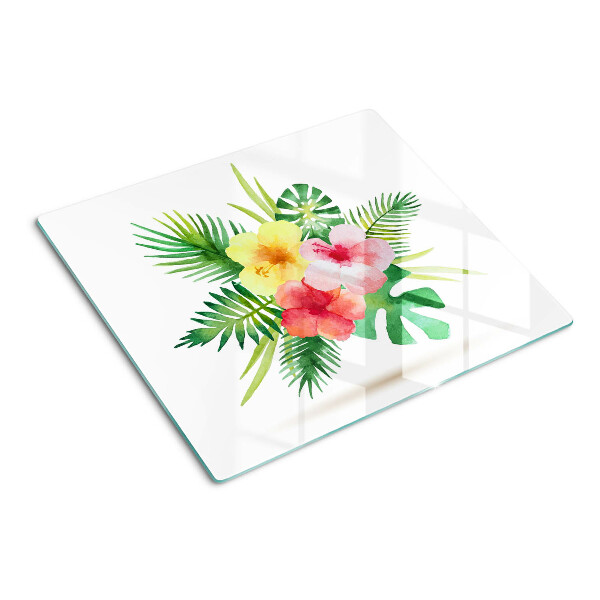 Tábua para cozinha Flores e folhas tropicais