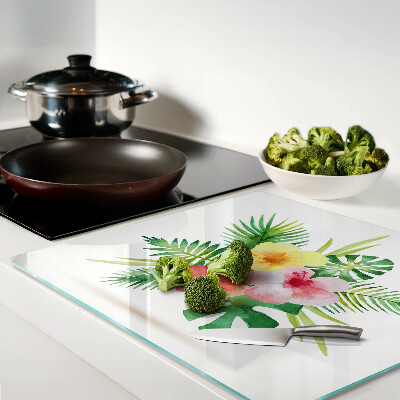 Tábua para cozinha Flores e folhas tropicais