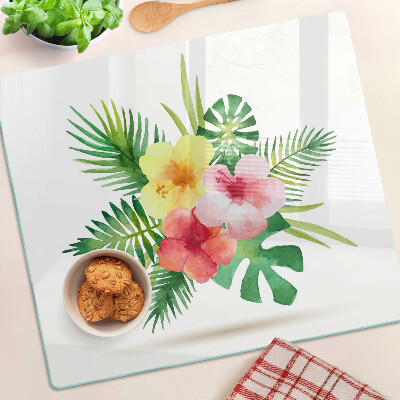 Tábua para cozinha Flores e folhas tropicais