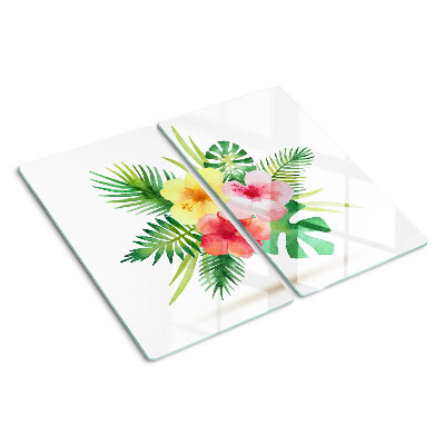 Tábua para cozinha Flores e folhas tropicais