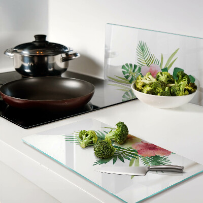 Tábua para cozinha Flores e folhas tropicais