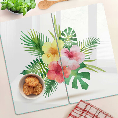 Tábua para cozinha Flores e folhas tropicais