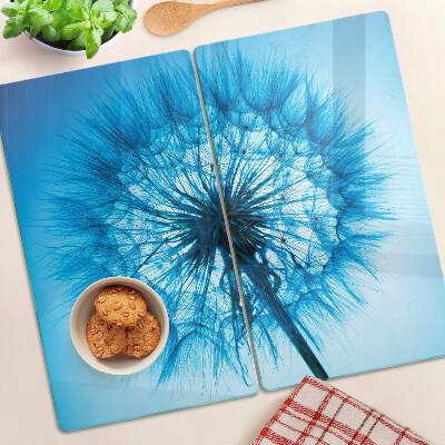 Tábua para corte Dente-de-leão em fundo azul