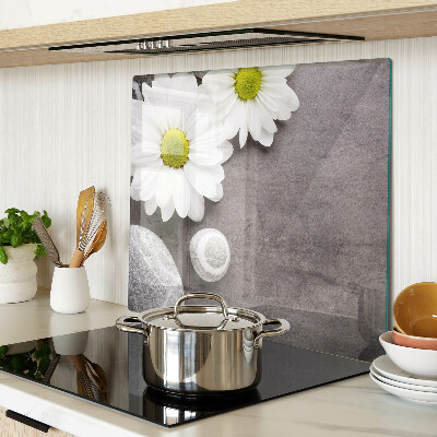 Tábua para cozinha Flores e pedras ao fundo