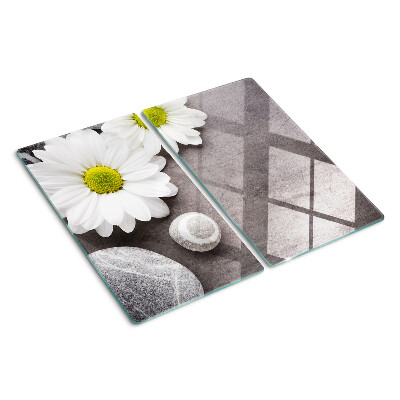 Tábua para cozinha Flores e pedras ao fundo