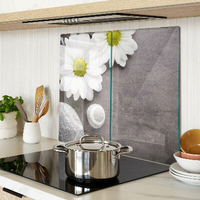 Tábua para cozinha Flores e pedras ao fundo