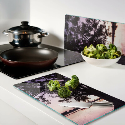 Tábua para cozinha Árvore ao pôr do sol