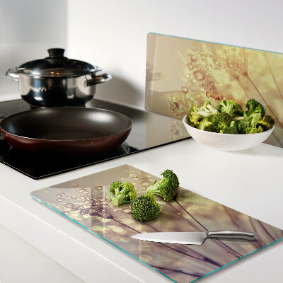 Tábua para cozinha Flores com gotas de água