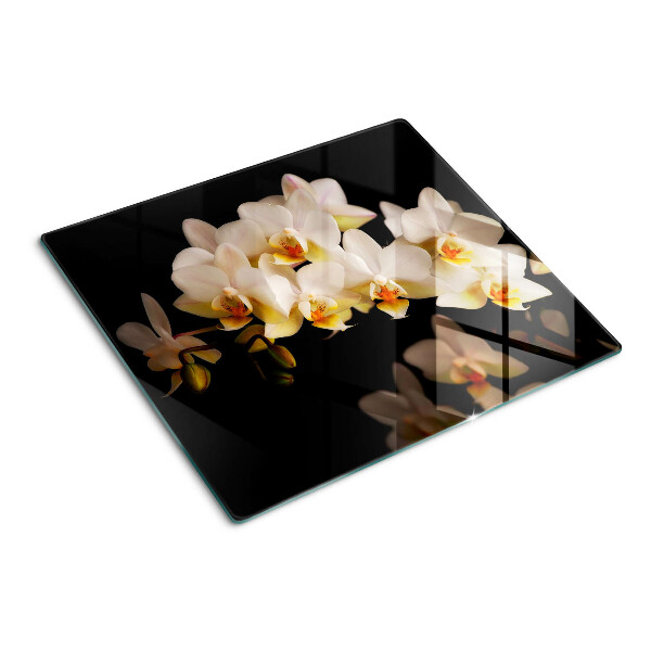 Tábua para corte Orquídeas em fundo preto