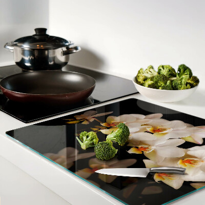 Tábua para corte Orquídeas em fundo preto