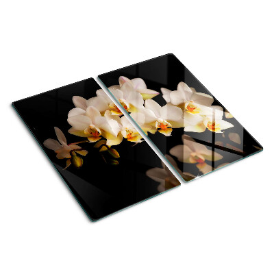 Tábua para corte Orquídeas em fundo preto
