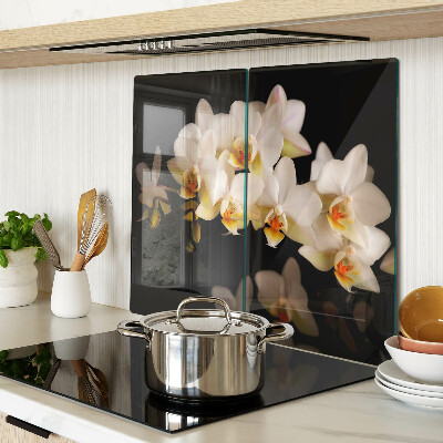 Tábua para corte Orquídeas em fundo preto