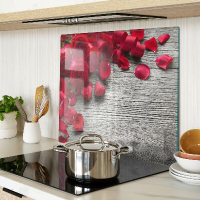 Tábua para cozinha Rosas e pétalas de coração