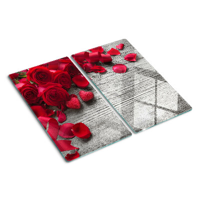 Tábua para cozinha Rosas e pétalas de coração