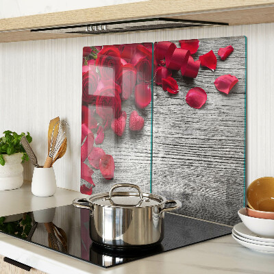 Tábua para cozinha Rosas e pétalas de coração