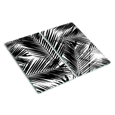 Tábua para corte Folhas de palmeira em preto e branco