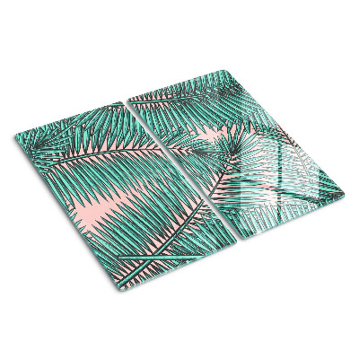 Tábua para cozinha Folhas de palmeira em um fundo rosa