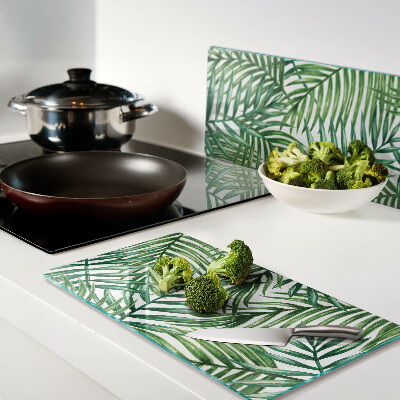 Tábua para corte Folhas de palmeira em tons de verde