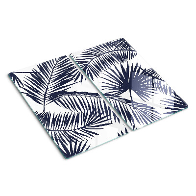 Tábua para corte Folhas de palmeira em um fundo branco