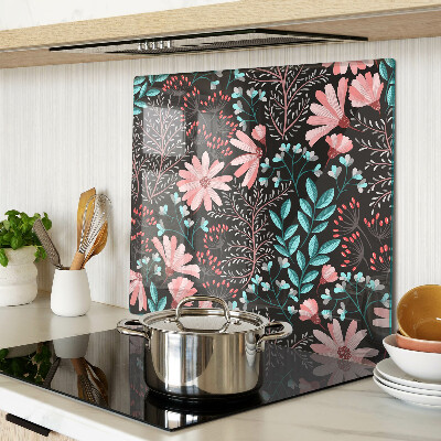 Tábua para cozinha Padrão floral em fundo escuro