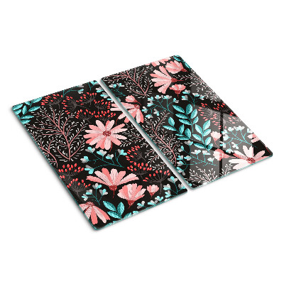 Tábua para cozinha Padrão floral em fundo escuro