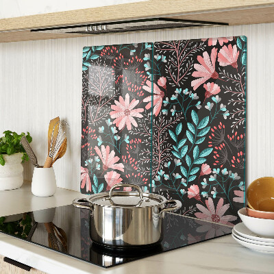 Tábua para cozinha Padrão floral em fundo escuro