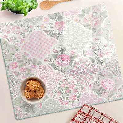 Tábua para corte Padrão floral em tons pastel