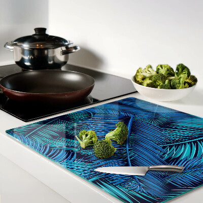 Tábua para cozinha Folhas de palmeira em tons de azul