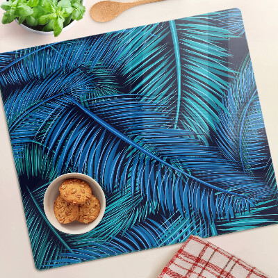 Tábua para cozinha Folhas de palmeira em tons de azul