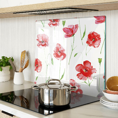 Tábua para corte Padrão de papoula com flores