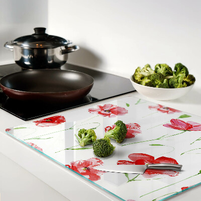 Tábua para corte Padrão de papoula com flores