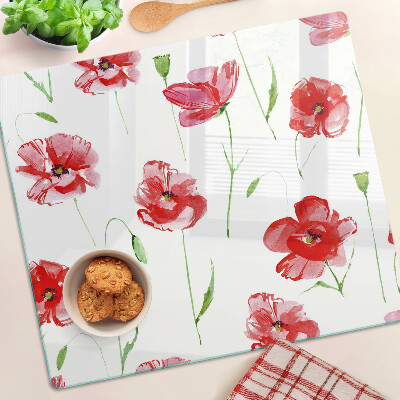 Tábua para corte Padrão de papoula com flores