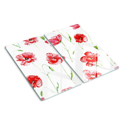 Tábua para corte Padrão de papoula com flores