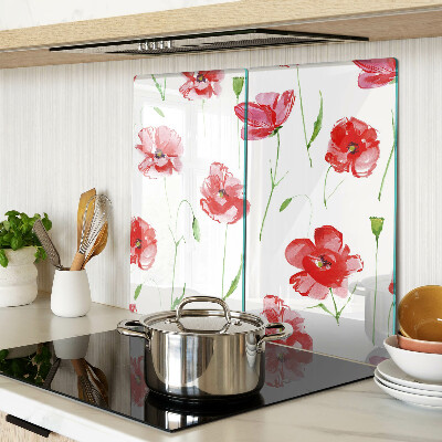 Tábua para corte Padrão de papoula com flores