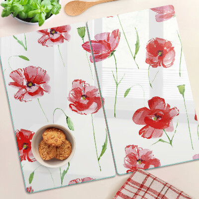 Tábua para corte Padrão de papoula com flores