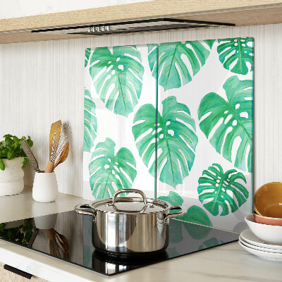 Tábua para cozinha Folhas de Monstera em um fundo branco
