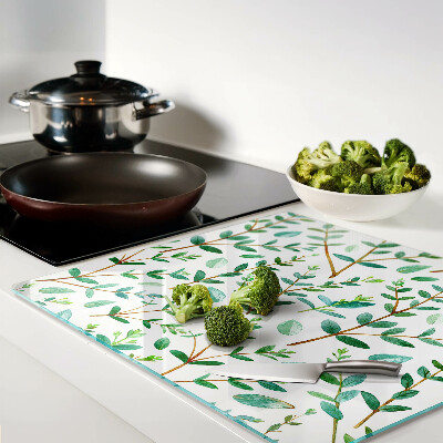 Tábua para corte Folhas e galhos em verde