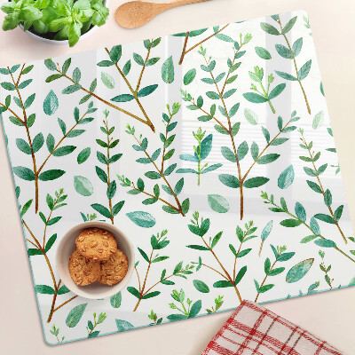 Tábua para corte Folhas e galhos em verde