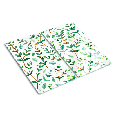 Tábua para corte Folhas e galhos em verde