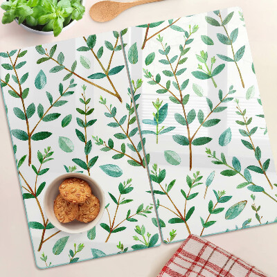 Tábua para corte Folhas e galhos em verde