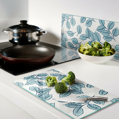 Tábua para cozinha Folhas em tons de azul
