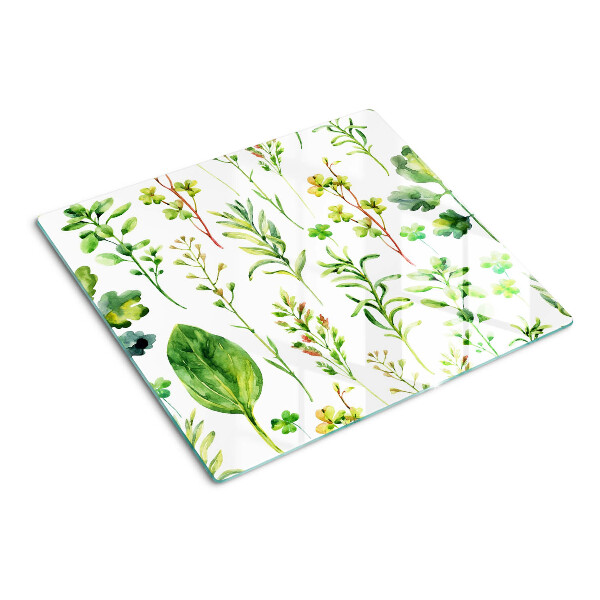 Tábua para corte Padrões de plantas em tons de verde