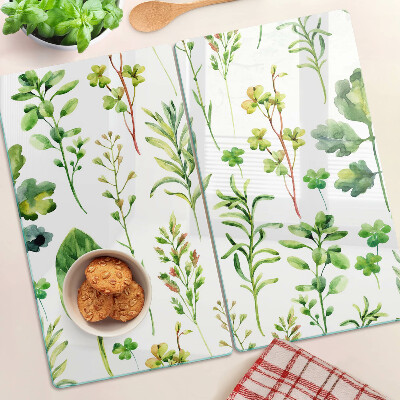 Tábua para corte Padrões de plantas em tons de verde