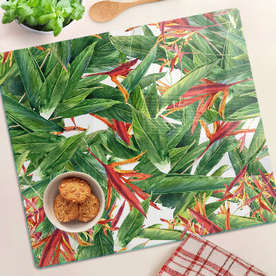 Tábua para corte Folhas e flores tropicais