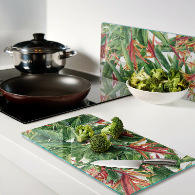 Tábua para corte Folhas e flores tropicais