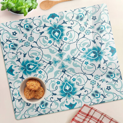 Tábua para corte Padrão floral em tons de azul