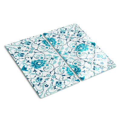 Tábua para corte Padrão floral em tons de azul