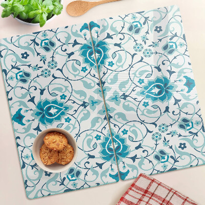 Tábua para corte Padrão floral em tons de azul